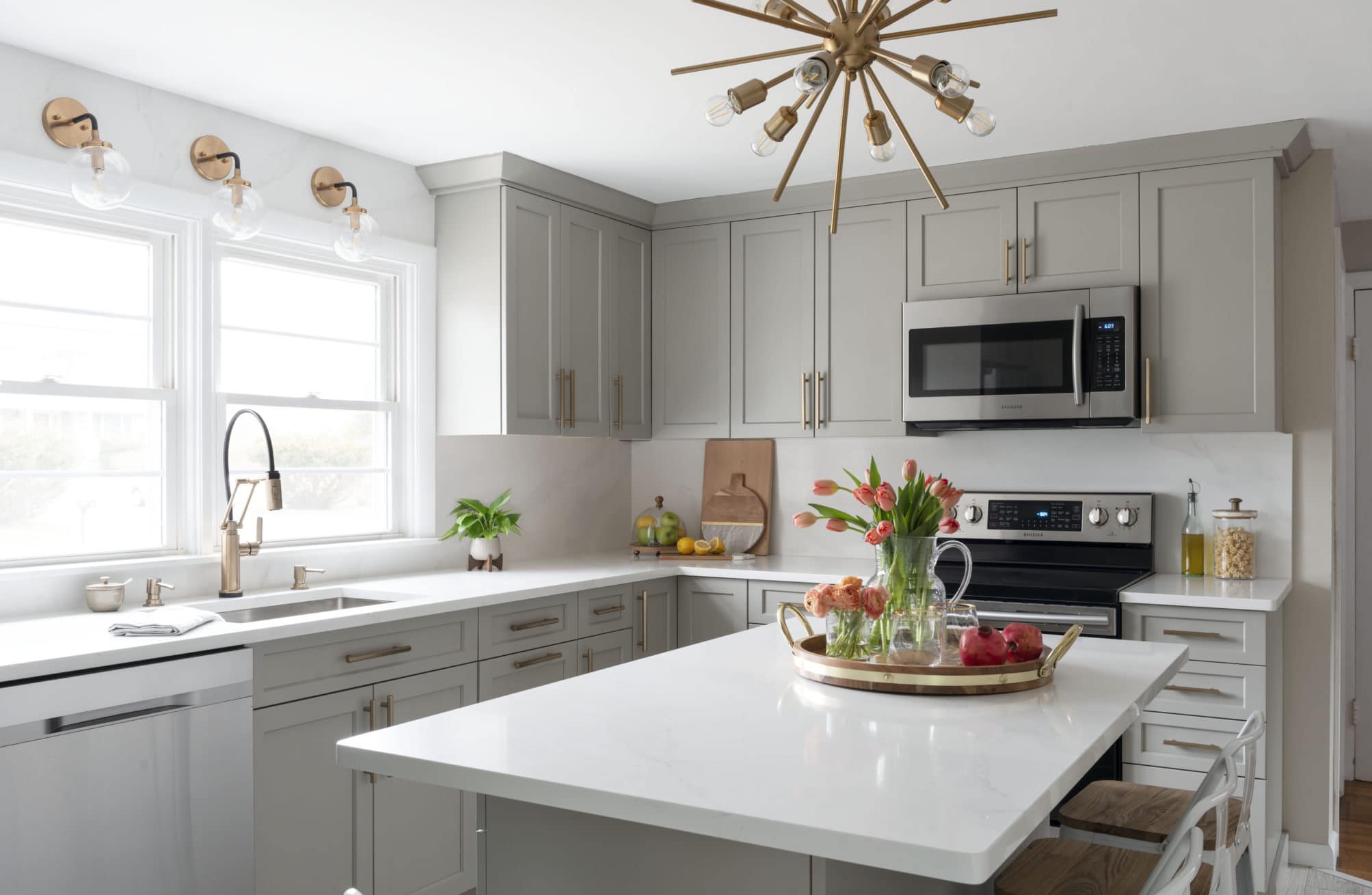 gray kitchen cabinets