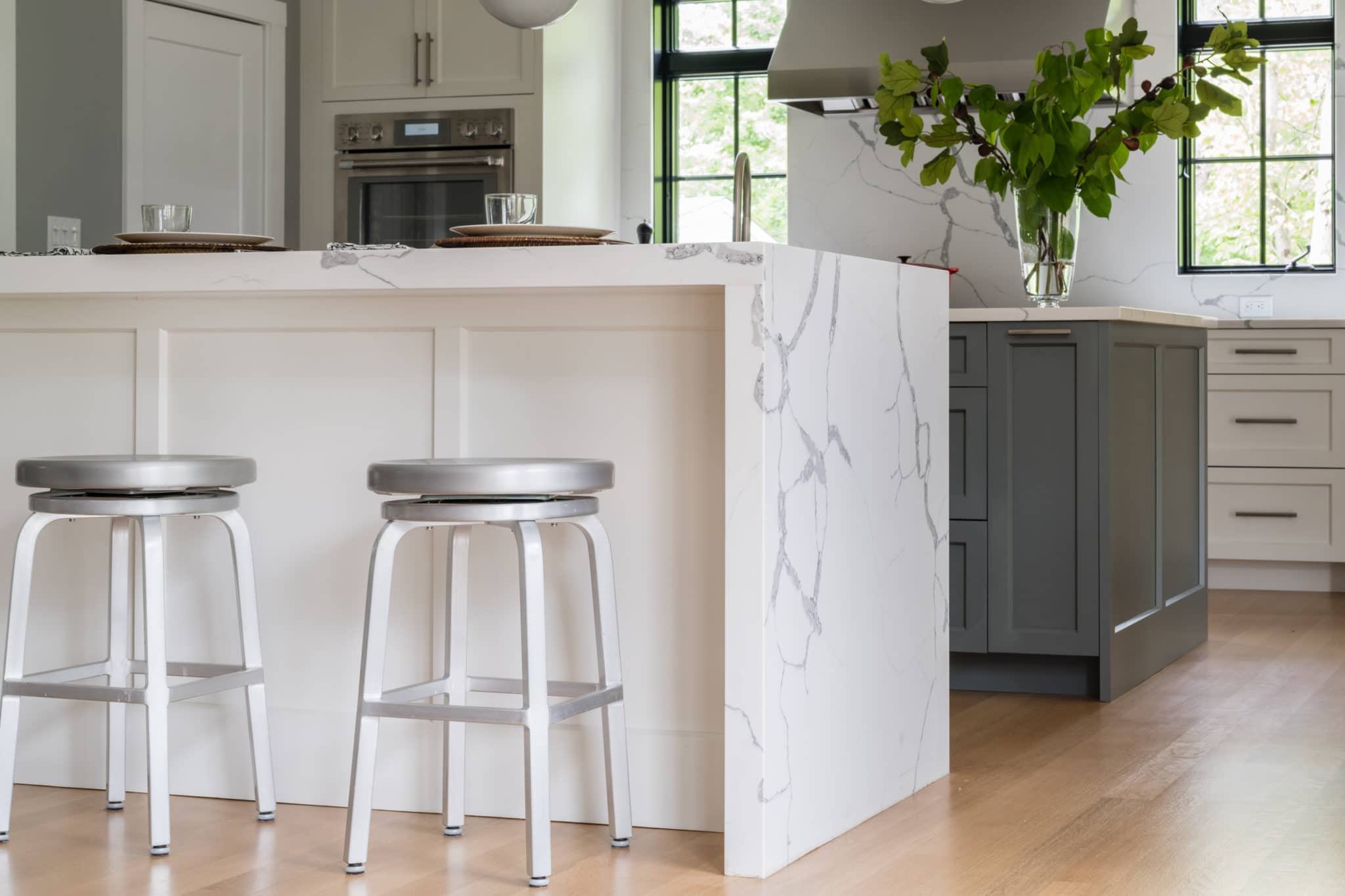 waterfall kitchen island