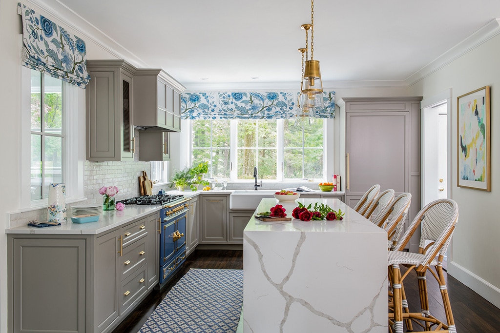 Quartz countertops in a kitchen remodel