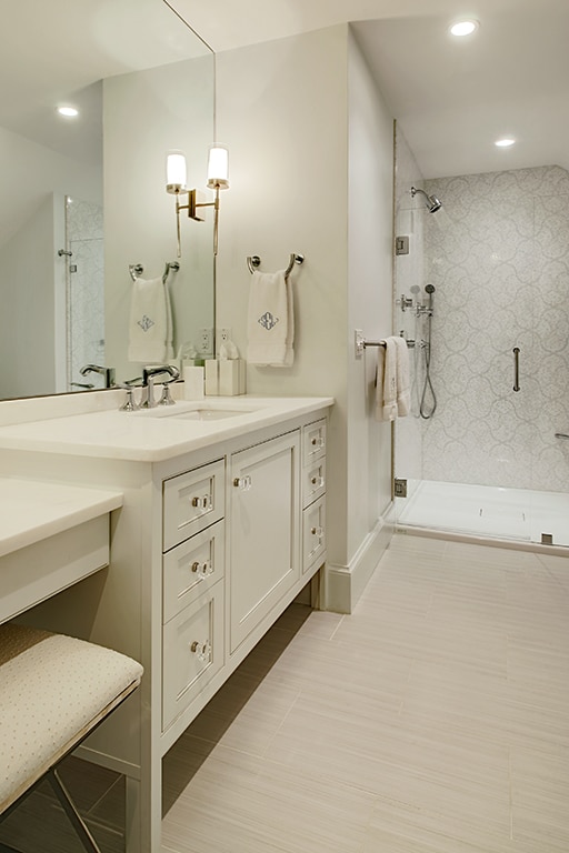 White vanity bathroom